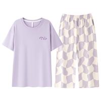 【a类100%棉】纯棉短袖睡衣女春夏薄款可外穿女士家居服套装