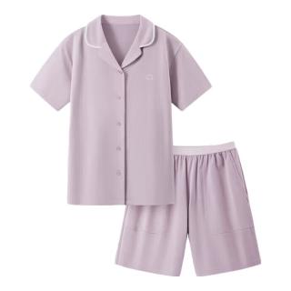 蕉内【周冬雨同款】301H女士睡衣纯棉春夏带杯短袖短裤翻领家居服套装