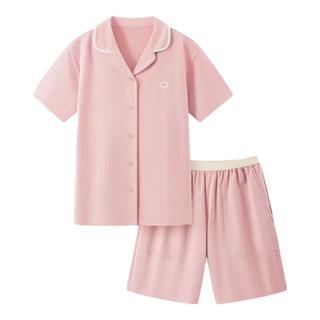 蕉内【周冬雨同款】301H女士睡衣纯棉春夏带杯短袖短裤翻领家居服套装