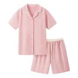 蕉内 301H女士睡衣纯棉春夏带杯短袖短裤翻领家居服套装