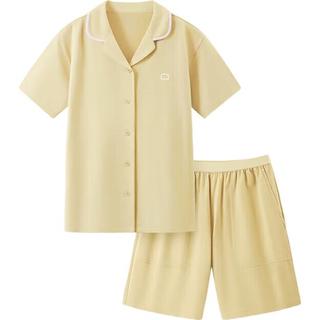 蕉内 301H女士睡衣 纯棉带杯 短袖短裤翻领家居服套装