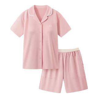 蕉内【周冬雨同款】301H女士睡衣纯棉春夏带杯短袖短裤翻领家居服套装
