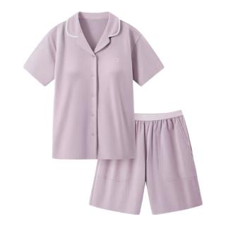蕉内【周冬雨同款】301H女士睡衣纯棉春夏带杯短袖短裤翻领家居服套装