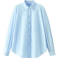 森马（Semir）UPF50+防晒衣女中长款凉感衬衫2025夏宽松遮肉薄外套109325105001 湖蓝-冰蓝80932 XL