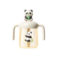 如山PPSU儿童吸管杯喝水杯牛奶杯家用迷糊杯水杯带刻度便携学饮杯 【防喷防漏水】熊猫吸管杯 330ml