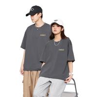 短袖t恤男女同款夏季时尚休闲运动t恤宽松装圆领印花上衣