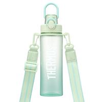 膳魔师（THERMOS）Tritan塑料夏季运动水杯男女士便携骑行水壶车载大容量杯子TESD 蓝绿渐变【附背带+挂件】 700ml