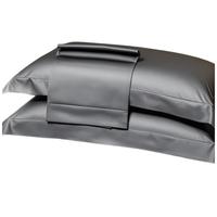 然牌 五星级酒店枕套 A类100支纯棉简约枕头套贡缎枕芯套 银灰色 单只