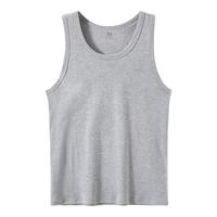 猫人男士纯棉背心运动打底内衣夏季薄款新疆长绒棉透气吸汗无袖 灰+灰 L 【100-120斤】