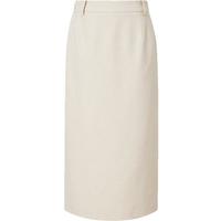 红袖奥莱夏季女装后开叉直身侧拉半身裙 米010 M