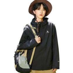 骆驼 单层冲锋衣户外登山服防风防水运动外套时尚风衣款 幻影黑，男款，女拍小一码 XXXL