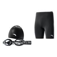 安踏（ANTA）泳裤男士泳镜泳帽游泳裤三件套男温泉旅行速干泳衣时尚游泳装备男