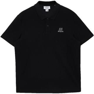 杰克·琼斯（JACK&JONES）男装25年凉感POLO衫男士翻领短袖T恤夏季高端商务休闲半袖BSQ联名 S03黑色 XL