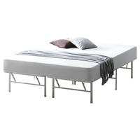 ZINUS际诺思SmartBase铁艺床出租房卧室折叠免安装铁架床白色150*200cm