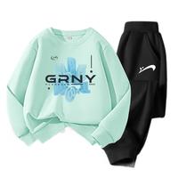 贵人鸟童装男童套装秋季儿童春秋卫衣男大童秋装薄款运动服两件套 蓝-JG球蓝黄字K黑-JG贵人鸟白K 160