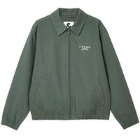 杰克·琼斯（JACK&JONES）25年男装春秋款外套男多色商务休闲夹克翻领100%纯棉行政夹克短款 E03百里香绿 M