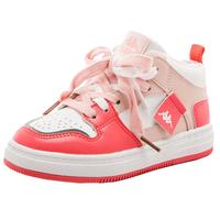 Kappa Kids卡帕童鞋加绒棉鞋儿童运动鞋冬季加厚保暖高帮休闲鞋 米白/粉4059 28 28码/内长18.5cm