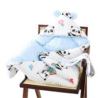 久爱久 婴儿抱被加厚纯棉豆豆绒包被包巾宝宝新生儿裹被A169熊猫90