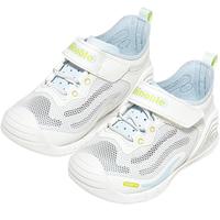 基诺浦（ginoble）婴儿学步鞋夏季儿童软底网面童鞋 男女宝宝机能鞋GB2436 白色/纯净蓝 18 110mm 适合脚长106-115mm