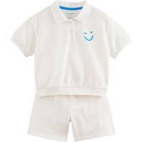 夏女童透气弹力棉短袖套装儿童跑步套装