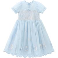 迪士尼女童网纱连衣裙夏季儿童泡泡袖蓬蓬裙艾莎公主礼服童装