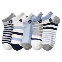洁丽雅5双装纯棉100%全棉男童袜中大童儿童短袜子透气舒适夏薄款袜 【5双装】图片颜色 XL 33-36码（18-20cm)9-12岁 XL号33-36码（18-20cm)9-12岁