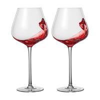 MUMU水晶红酒杯套装高档家用勃艮第高脚杯子醒酒器葡萄酒具 勃艮第红酒杯650ml2支