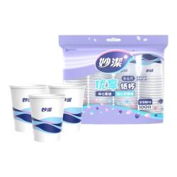 妙潔 妙洁 欢享纸杯加厚型一次性杯子 8盎司228ml 100只
