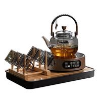 茗光茶壶玻璃煮茶壶可电陶炉加热煮茶器家用烧水壶煮泡茶具套装 【10件套】1壶1炉6杯+茶盘+杯架