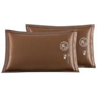 然牌 夏季凉席枕头套 冰丝刺绣藤席枕套 家用凉感透气 一对装48*74cm