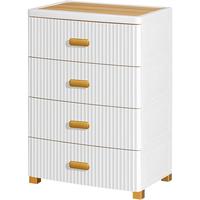 JEKO&JEKO抽屉式收纳柜卧室客厅储物柜衣柜床头柜玩具零食整理柜五斗柜四层 轻奢57cm面宽-4层柜【木质顶板】