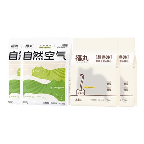  FUKUMARU/福丸 除臭抑菌 混合猫砂  云顶茶香*2+原味*2