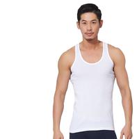 宜而爽背心男士纯棉运动汗衫宽松大码薄款细罗纹夏季全棉吸汗无袖CL802N 白色 单件装 XL(175/100)