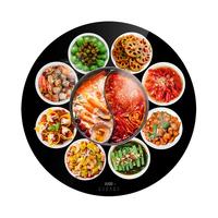 Padefu/帕德弗 自动旋转 暖菜板+电磁炉+火锅+热菜板+饭菜保温板+电加热板+自动旋转饭店转盘+餐桌垫