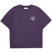 杰克·琼斯（JACK&JONES）男装25年短袖T恤男士夏季100%纯棉圆领潮流休闲航海系列宽松半袖 E36葡萄紫 常规 S