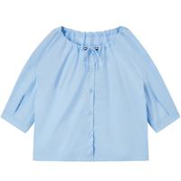 爱居兔夏季时尚圆领全棉短袖休闲衬衫ENECJ2P005A 浅蓝05 160/84A/M