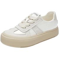 达芙妮（DAPHNE）厚底德训鞋2025夏秋百搭复古运动休闲板鞋小白鞋 米白色(跟高3.5cm) 35 ()