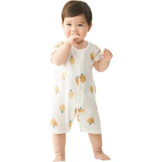 童泰（TONGTAI）婴儿短袖连体衣夏季纯棉宝宝衣服儿童家居内衣哈衣2件装 绿色73cm