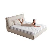 京东京造潮汐Pro真皮床 0异味牛皮 分段式羽绒靠包 主卧双人床1.8x2米