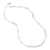 Amber Lollipop珍珠项链女士串珠锁骨链小众感颈链珠宝首饰女 银色