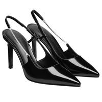 CHARLES&KEITH25春季气质通勤高跟尖头链条凉鞋CK1-60280467 Black Box黑色 35 （225）
