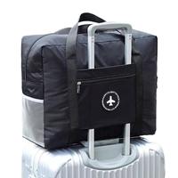 百易特【旅行必备】大容量手提登机旅行包可折叠拉杆行李包收纳包袋 黑色【升级加厚】