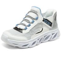 Skechers斯凯奇童鞋男童运动鞋小白鞋休闲中大童跑步鞋405273L 【透气】男款/银白色/WSLB 35