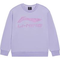 李宁 LI-NING童装儿童卫衣男小大童篮球加绒LOGO印花套头运动服130YWDR439-32 镉绿色(加绒-32)