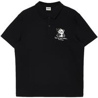杰克·琼斯（JACK&JONES）男装25年夏季【凉感】短袖POLO衫男士休闲熊猫印花翻领百搭半袖 E40黑色 常规 2XL