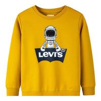 LEVI'S李维斯童装男女童圆领加绒卫衣秋冬加绒款保暖上衣天然金110/52 110 /52 【身高98-104cm】