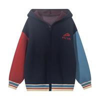 M.Latin/马拉丁童装儿童外套23冬女大童撞色间条学院风连帽毛衣外套 藏青 120 cm 120cm