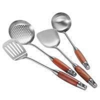 Jidaocook304不锈钢花梨木厨具套装家用锅铲厨房铲勺锅铲家用炒菜铲子 304花梨柄 粥勺