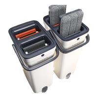 佳帮手平板刮刮乐拖把40cm杆长135cm共3块配布带桶洗刮一体免手洗