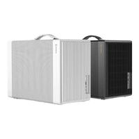 动力火车;POWERTRAIN未知玩家P40便携式MATX手提机箱桌面风冷铁网侧透游戏主机小机箱 P40白色单机箱(一个棱镜4PRO风扇)